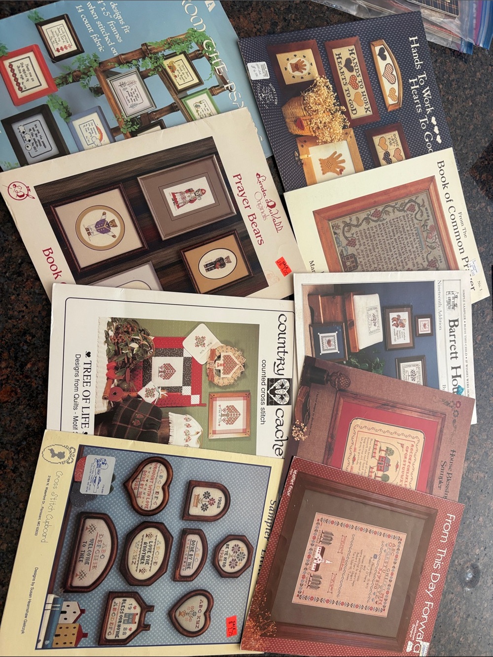 Lot 9 Cross Stitch Leaflets books Prayers welcome psalms Tree of life